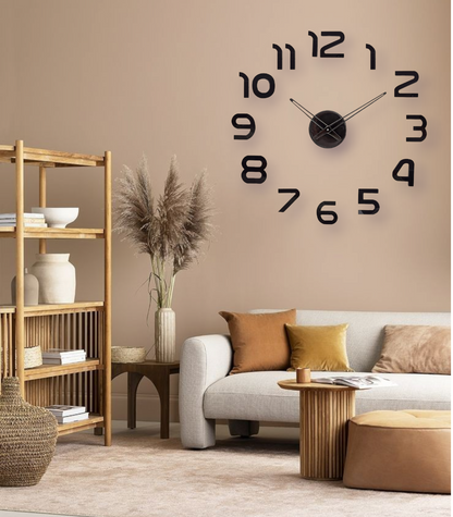 Modern DIY 3D Wall Clock with Bold Numeric Design