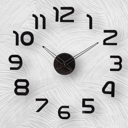Modern DIY 3D Wall Clock with Bold Numeric Design