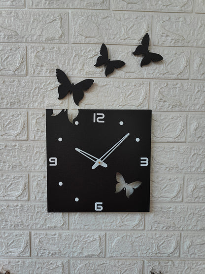 Modern Black Butterfly Wall Clock - Unique Home Decor