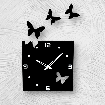 Modern Black Butterfly Wall Clock - Unique Home Decor