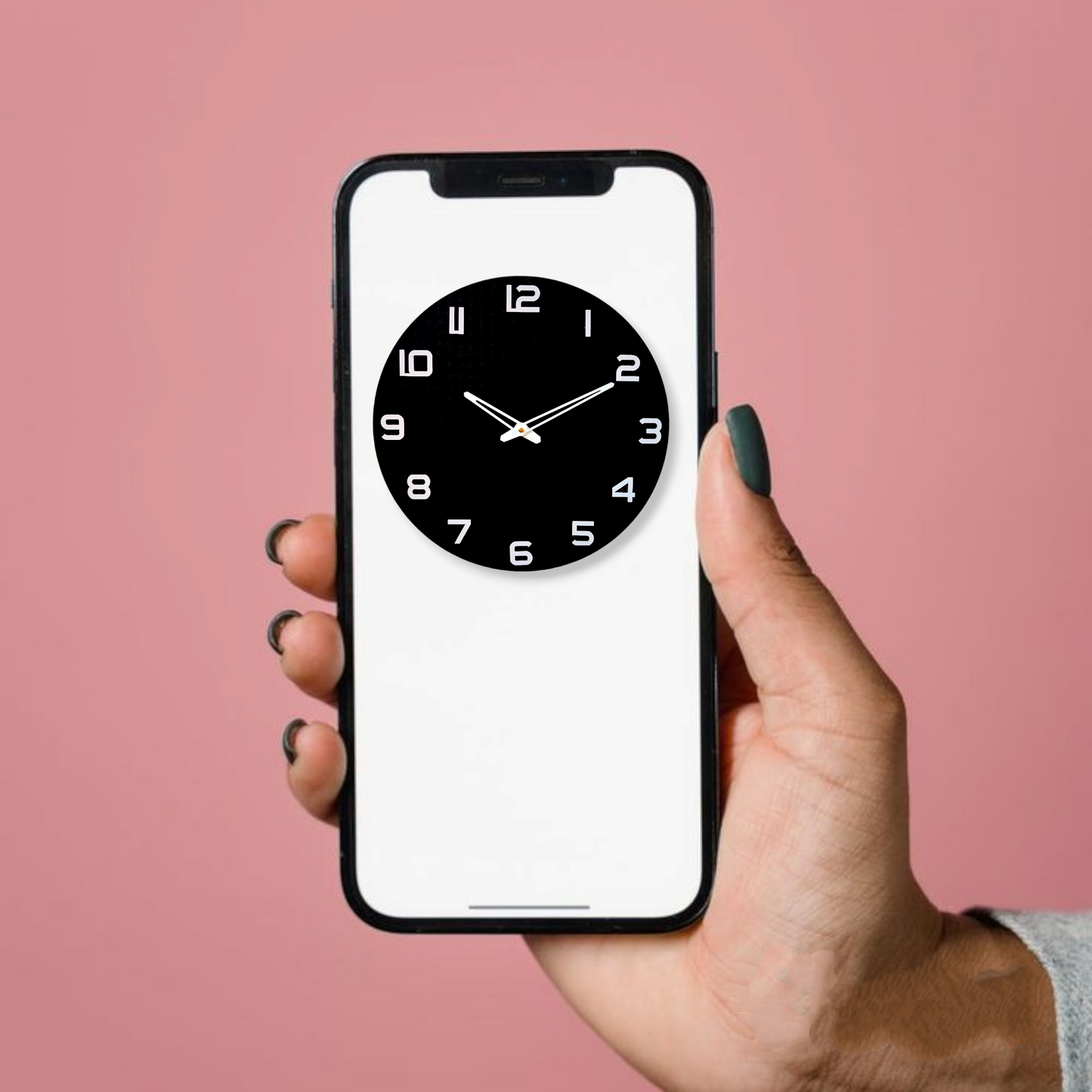 Minimalist Black Wall Clock - Modern Timepiece