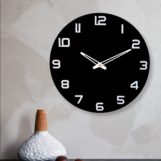 Minimalist Black Wall Clock - Modern Timepiece