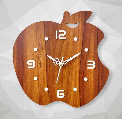 Wooden Apple Wall Clock - A Fresh Take on Time