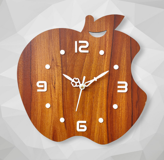 Wooden Apple Wall Clock - A Fresh Take on Time