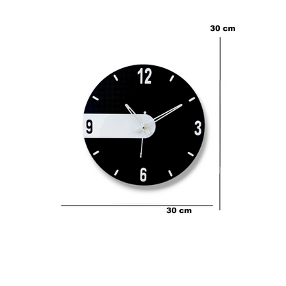 Modern Black and White Minimalist Round Wall Clock