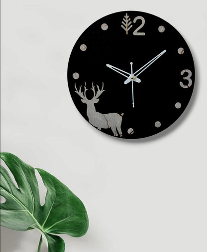 Rustic Deer Woodland Animal Wall Clock