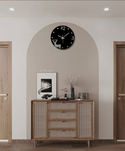 Rustic Deer Woodland Animal Wall Clock