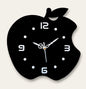 Sleek Black Apple Wall Clock - Modern Home Decor