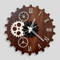 Wooden Rustic Gear Wall Clock