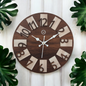 Vintage Wooden Wall Clock with Arabic Numerals