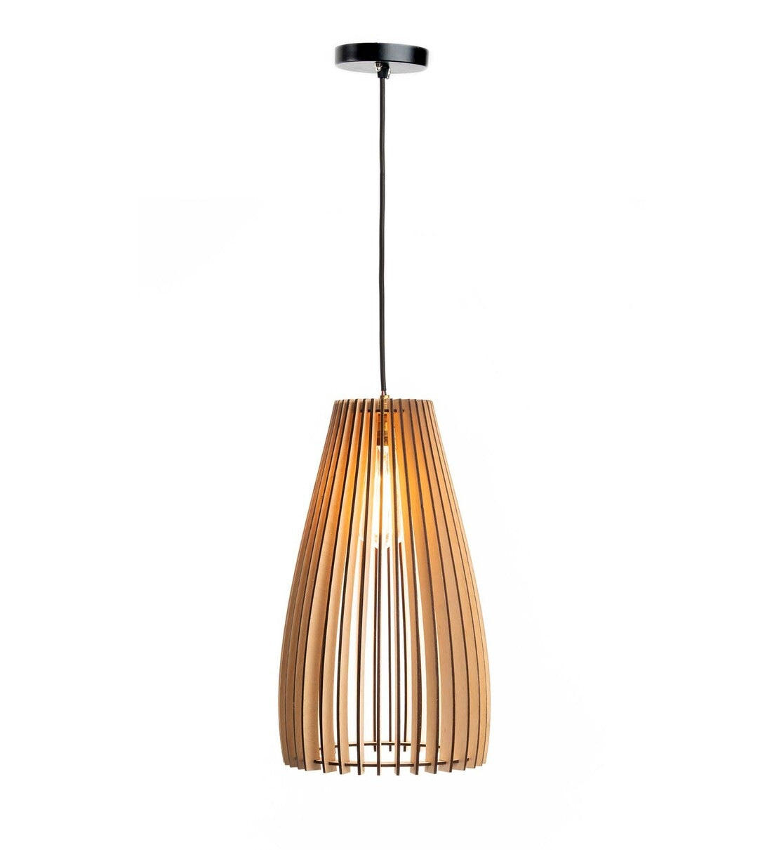 T Line Decor Brown Wood Single Hanging Lights