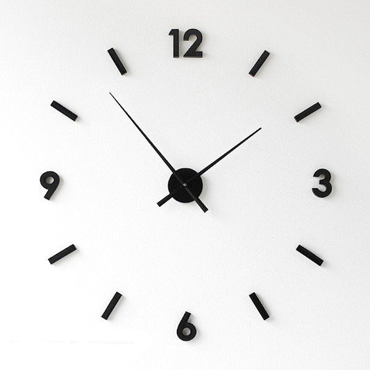 Contemporary Wall Clock - 3D Effect Minimalist 3D Wall Clock - Black