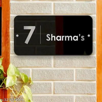 Acrylic Personalized Home Door Name Plate Acrylic with Copper Acrylic Embossed Letters with Mirror Shine