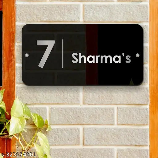 Acrylic Personalized Home Door Name Plate Acrylic with Copper Acrylic Embossed Letters with Mirror Shine